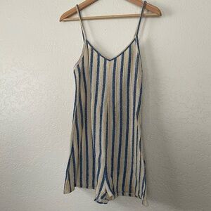 Striped knit jumpsuit